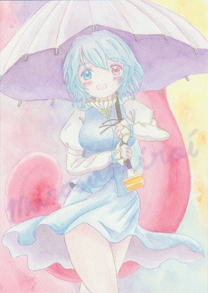 東方project二次創作　多々良小傘　水彩画