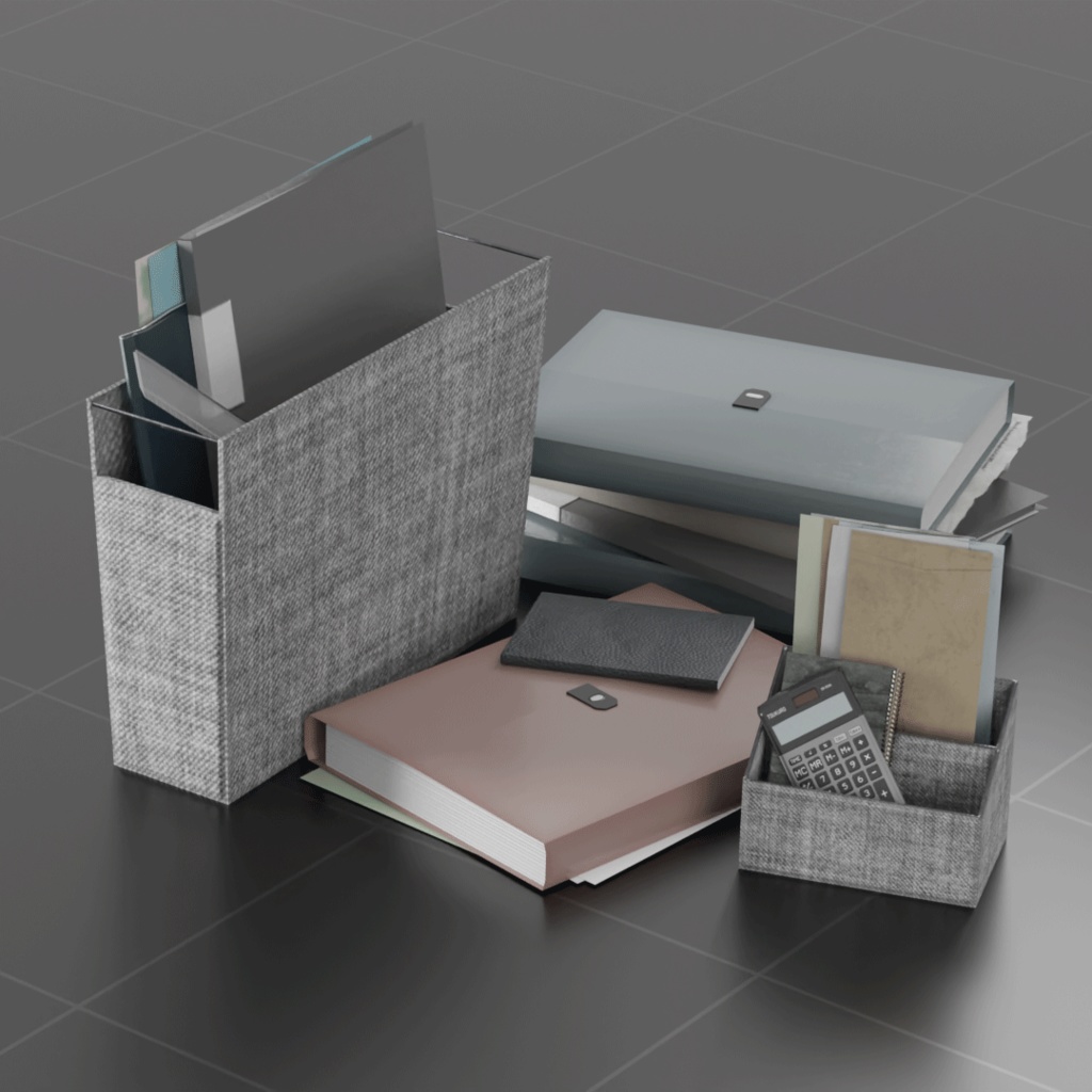 【3Dアセット】机を忙しくするセット【背景素材】