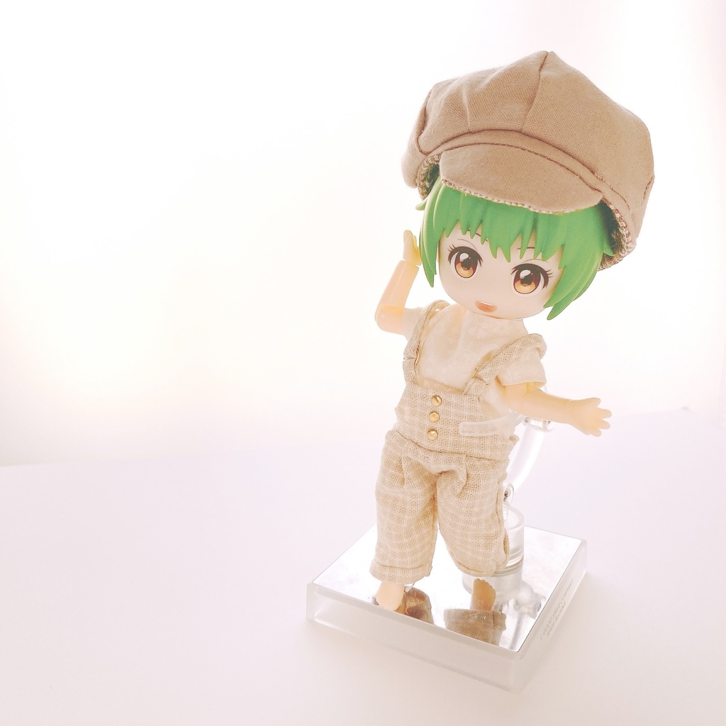 サロペット+Tシャツのセットアップ(ねんどろいどどーるサイズ)