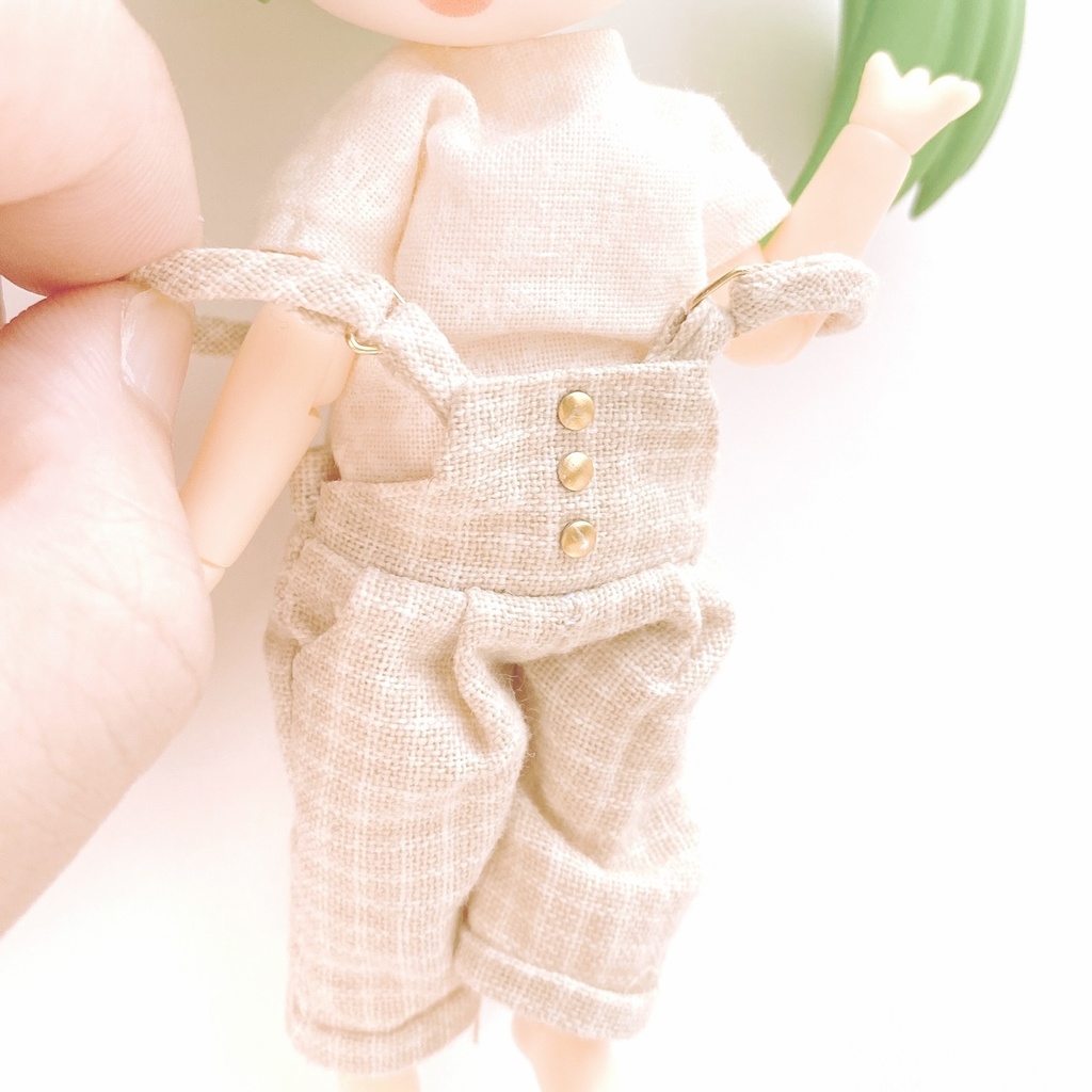 サロペット+Tシャツのセットアップ(ねんどろいどどーるサイズ)