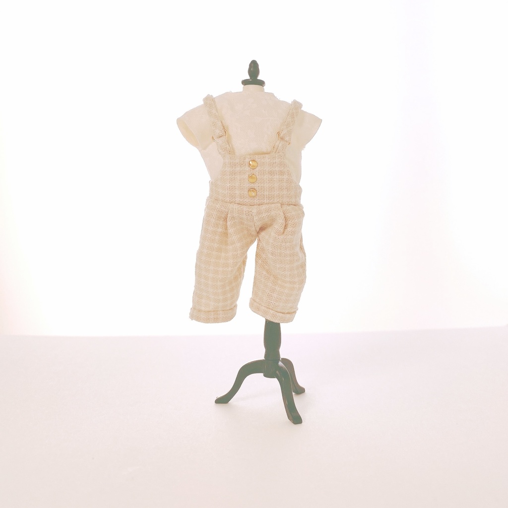 サロペット+Tシャツのセットアップ(ねんどろいどどーるサイズ)