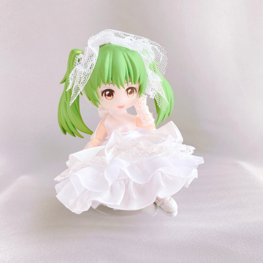 ウェディングロリータドレス+パニエセットパニエ(1/12ドール服 ねんどろいどどーる オビツ11 ymy UFdoll)