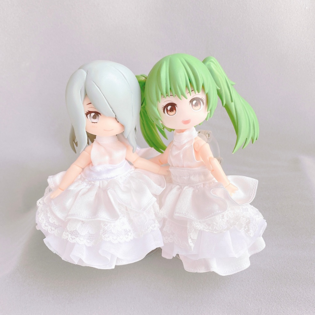 ウェディングロリータドレス+パニエセットパニエ(1/12ドール服 ねんどろいどどーる オビツ11 ymy UFdoll)