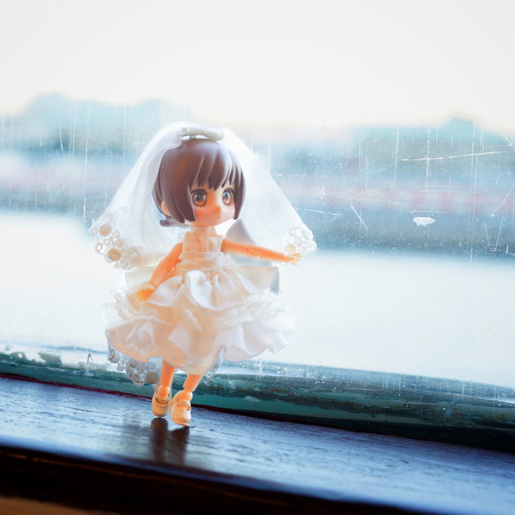 ウェディングロリータドレス+パニエセットパニエ(1/12ドール服 ねんどろいどどーる オビツ11 ymy UFdoll)