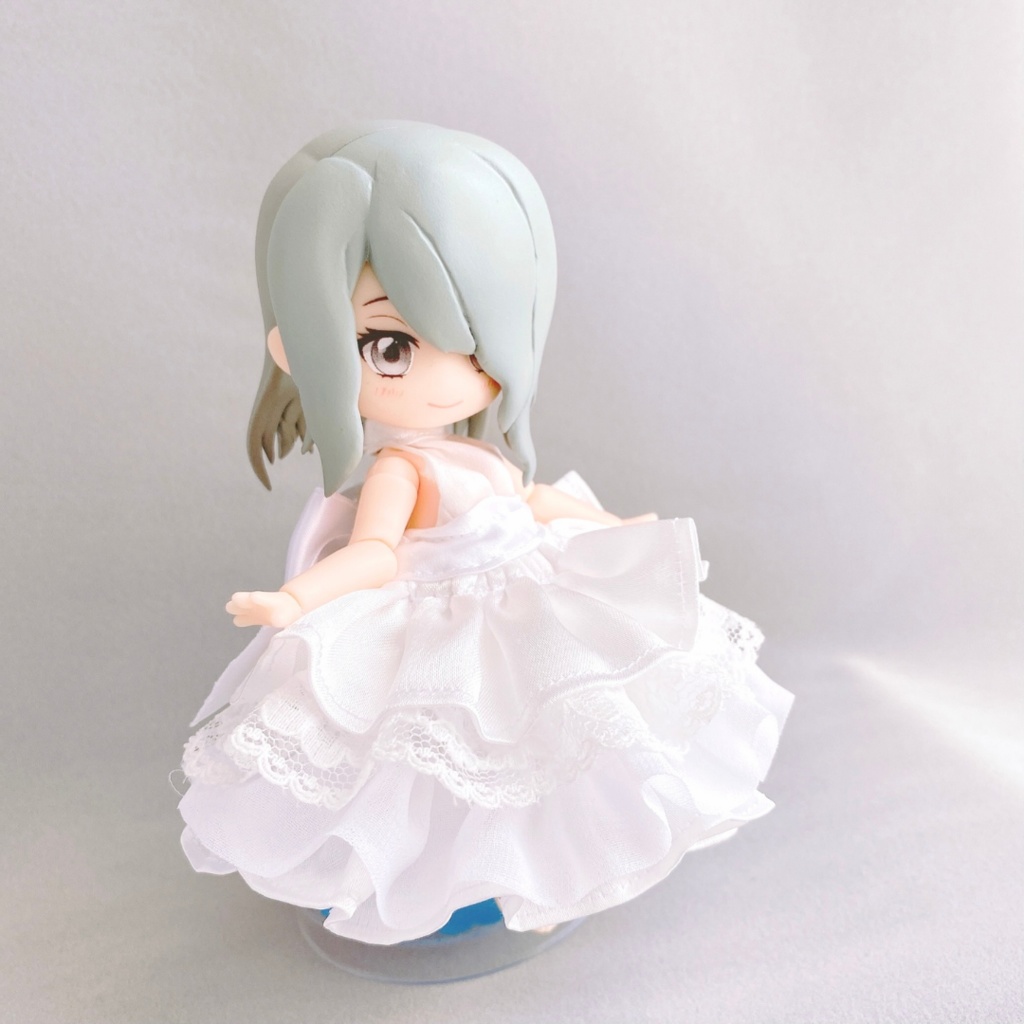 ウェディングロリータドレス+パニエセットパニエ(1/12ドール服 ねんどろいどどーる オビツ11 ymy UFdoll)