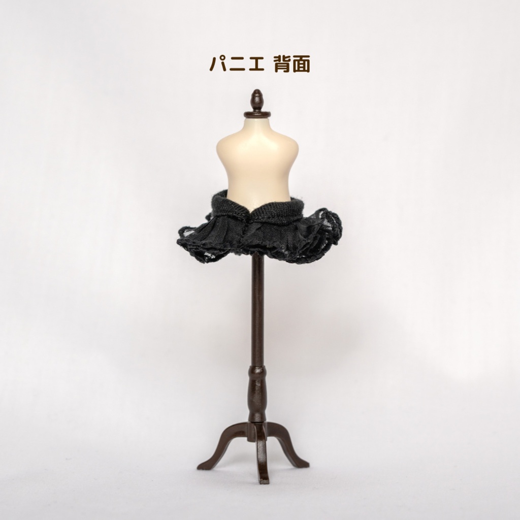 超ミニ丈パニエ・黒(1/12ドール服 ねんどろいどどーる オビツ11 ymy UFdoll)
