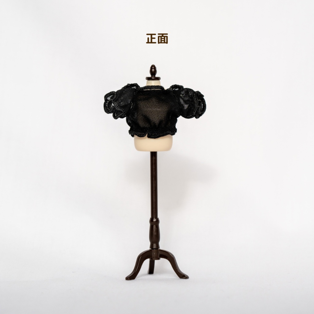 オフショル風ブラウス・黒(1/12ドール服 ねんどろいどどーる オビツ11 ymy UFdoll)