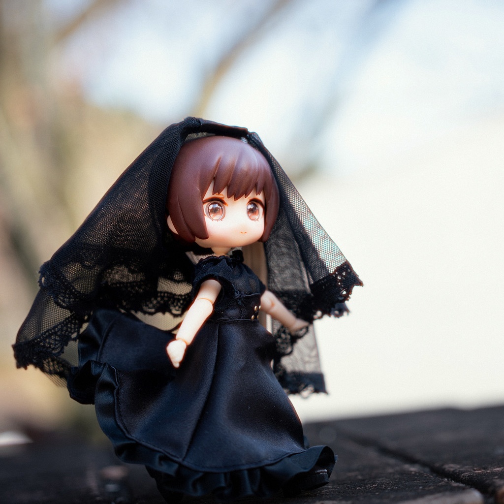 オフショル風ブラウス・黒(1/12ドール服 ねんどろいどどーる オビツ11 ymy UFdoll)