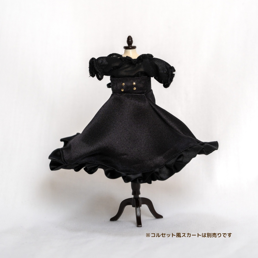 オフショル風ブラウス・黒(1/12ドール服 ねんどろいどどーる オビツ11 ymy UFdoll)