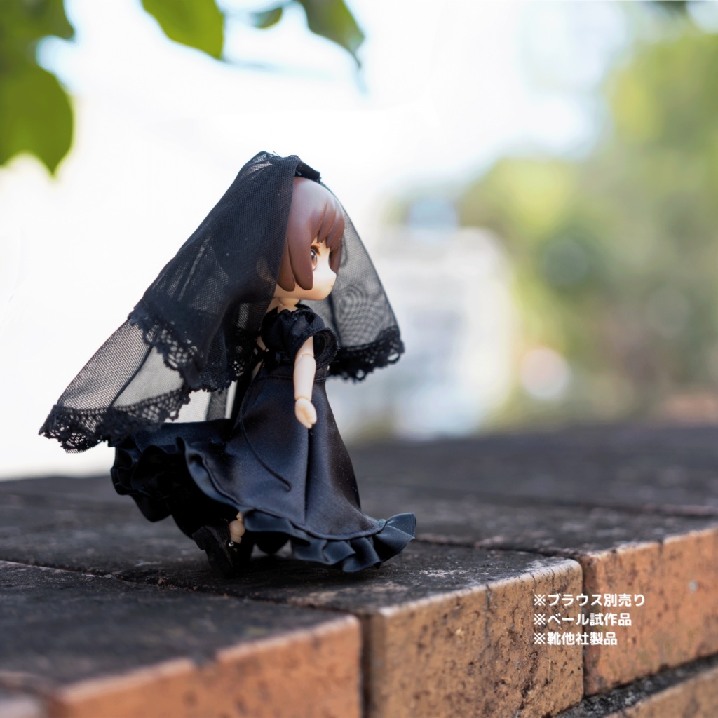 コルセット風スカートMonica・黒(1/12ドール服 ねんどろいどどーる オビツ11 ymy UFdoll)