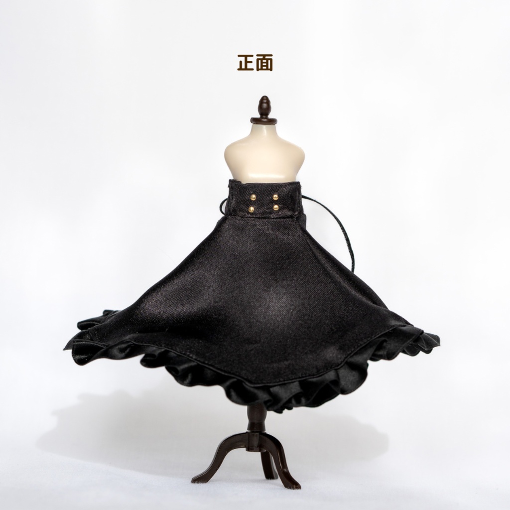 コルセット風スカートMonica・黒(1/12ドール服 ねんどろいどどーる オビツ11 ymy UFdoll)