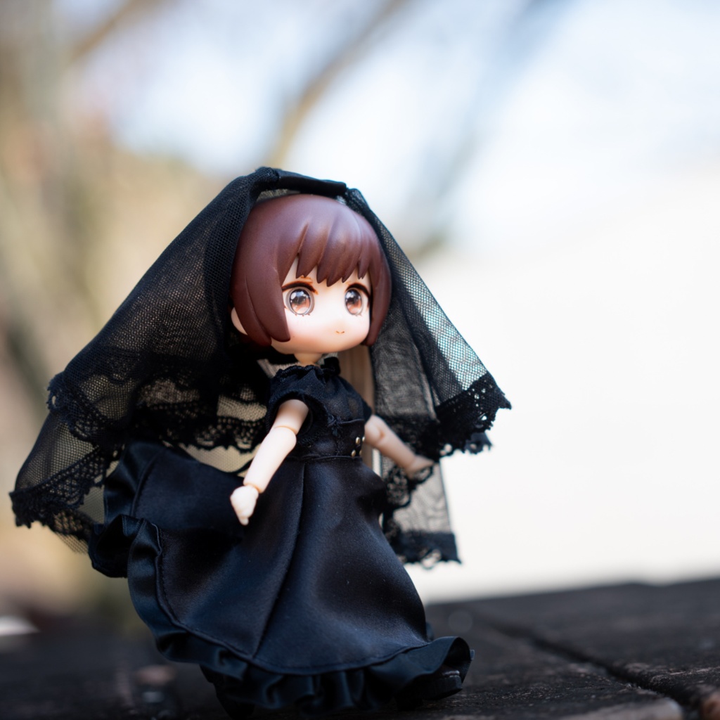 コルセット風スカートMonica・黒(1/12ドール服 ねんどろいどどーる オビツ11 ymy UFdoll)