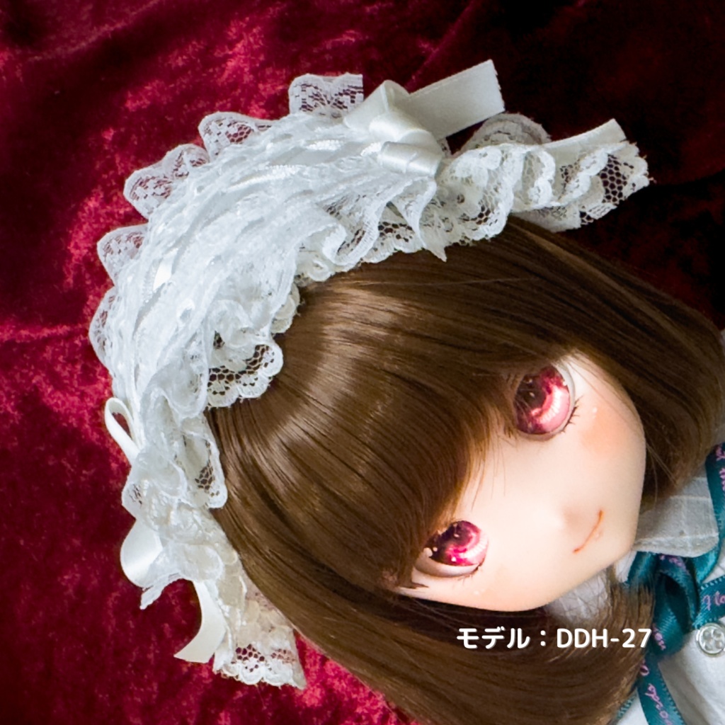 1/6ドール服 3点セット ダブルガーゼワンピース・ドロワーズ・ヘッドドレス(1/6ドール服 babykumako・Tinyfox)