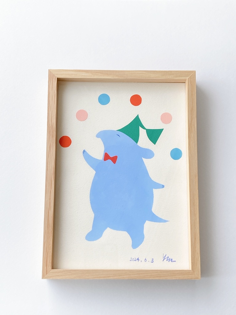 【額縁付き】 A5ポスター(ジャグリング・1)