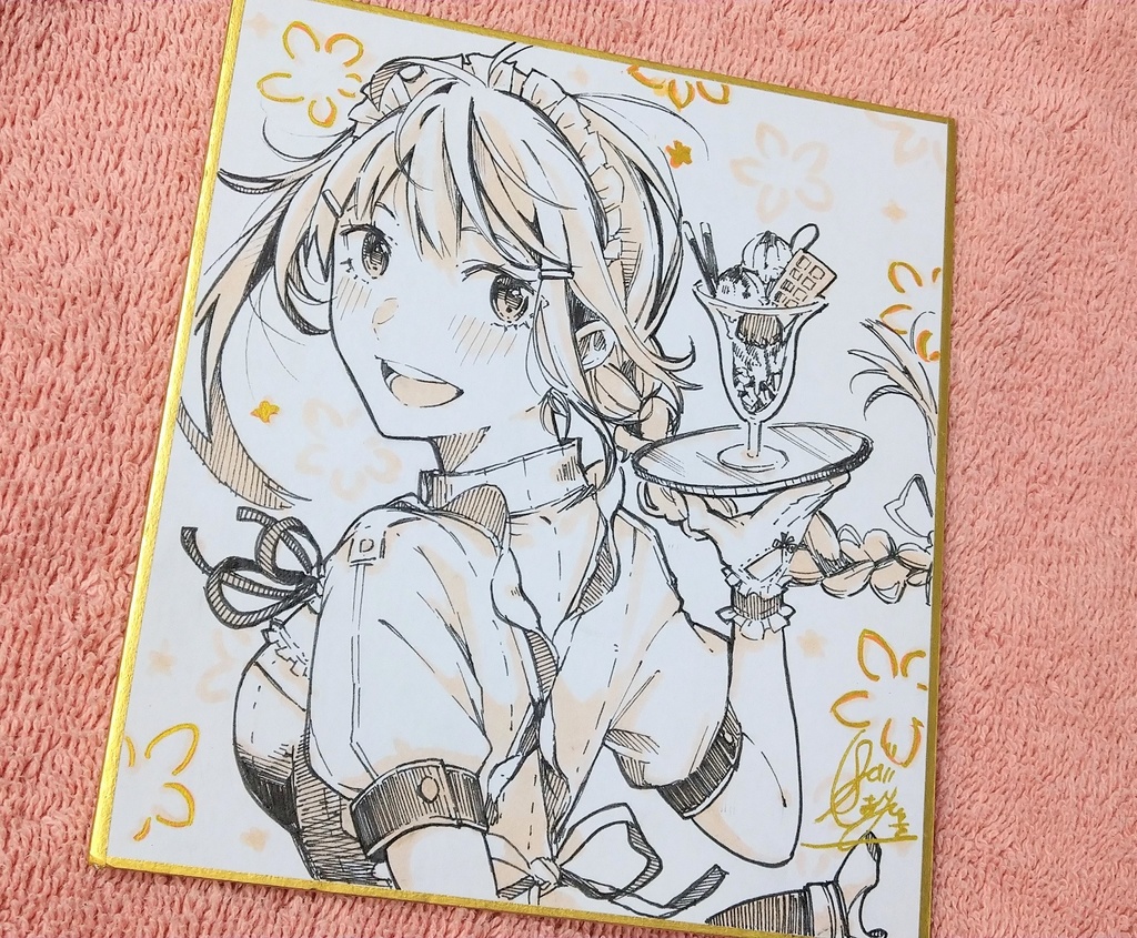 直筆 イラストミニ色紙 Yuki Saizima Store Booth