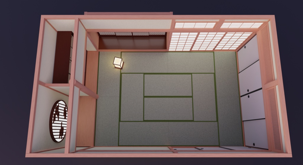 【3Dモデル】書院造の和室