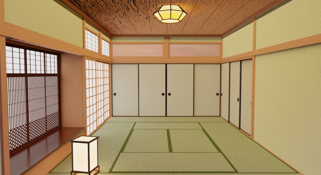 【3Dモデル】書院造の和室