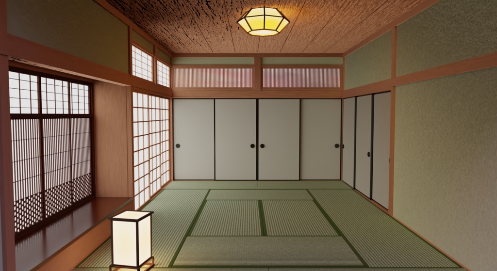 【3Dモデル】書院造の和室