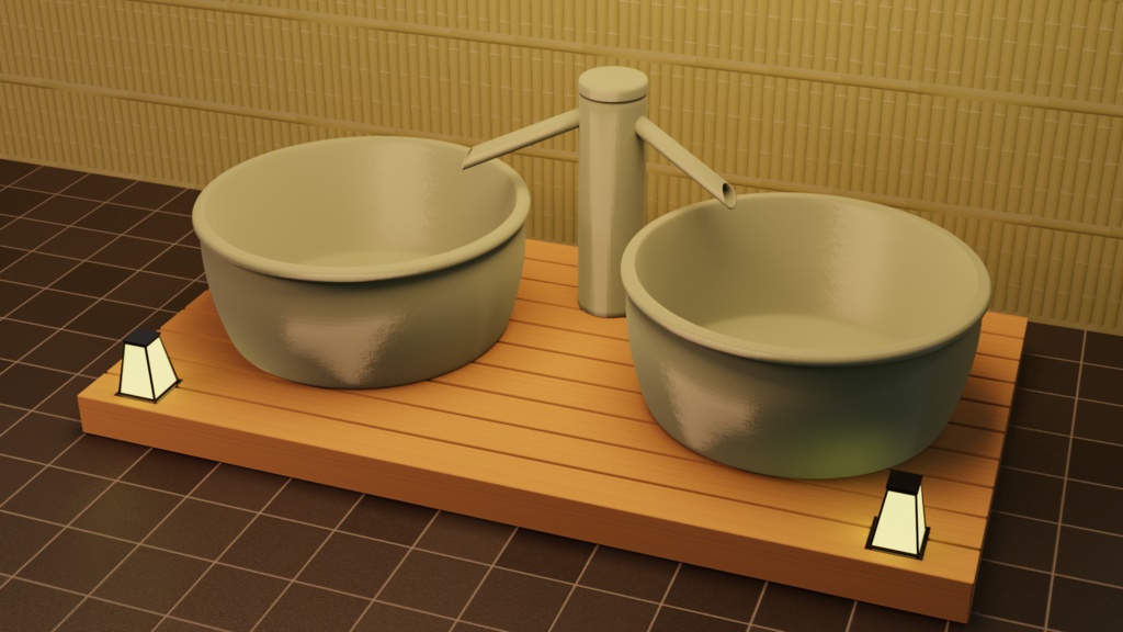 【3Dモデル】露天風呂セット