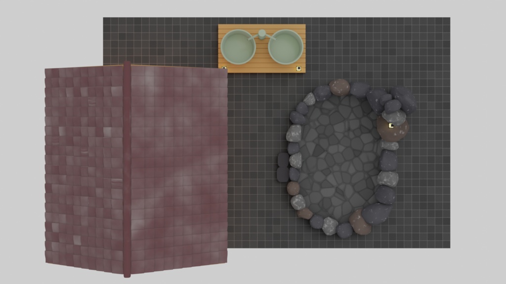 【3Dモデル】露天風呂セット