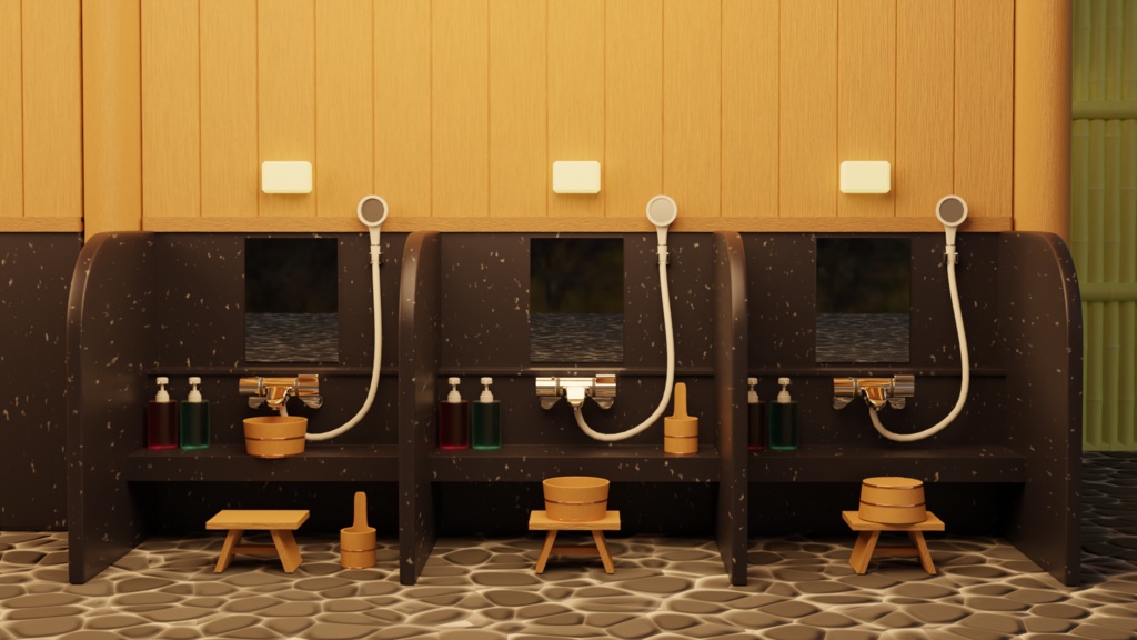 【3Dモデル】露天風呂セット