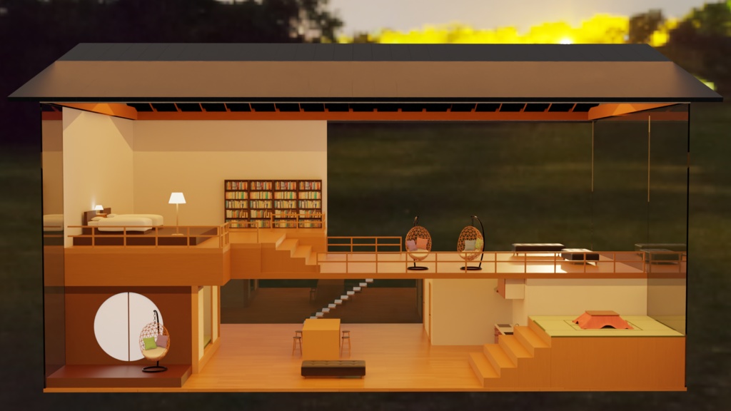 【3Dモデル】冬の隠れ家