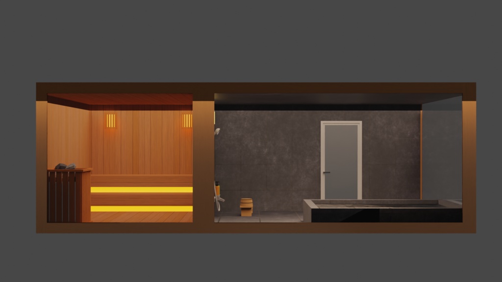 【3Dモデル】お風呂とサウナ