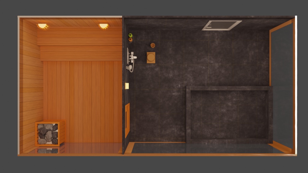 【3Dモデル】お風呂とサウナ
