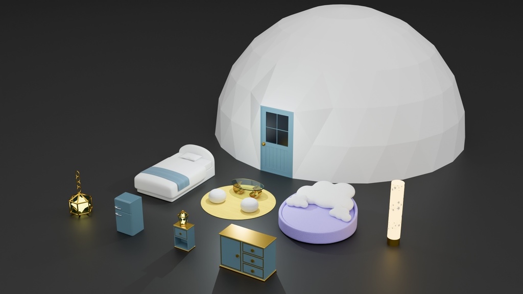 【3Dモデル】星空のグランピングテント