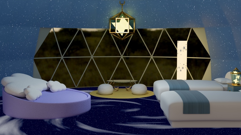 【3Dモデル】星空のグランピングテント