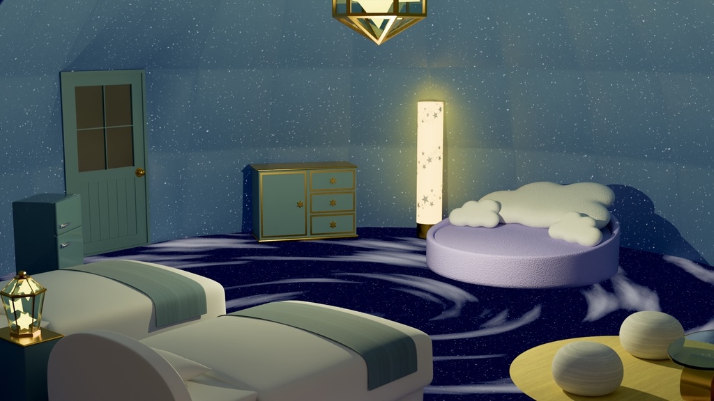 【3Dモデル】星空のグランピングテント