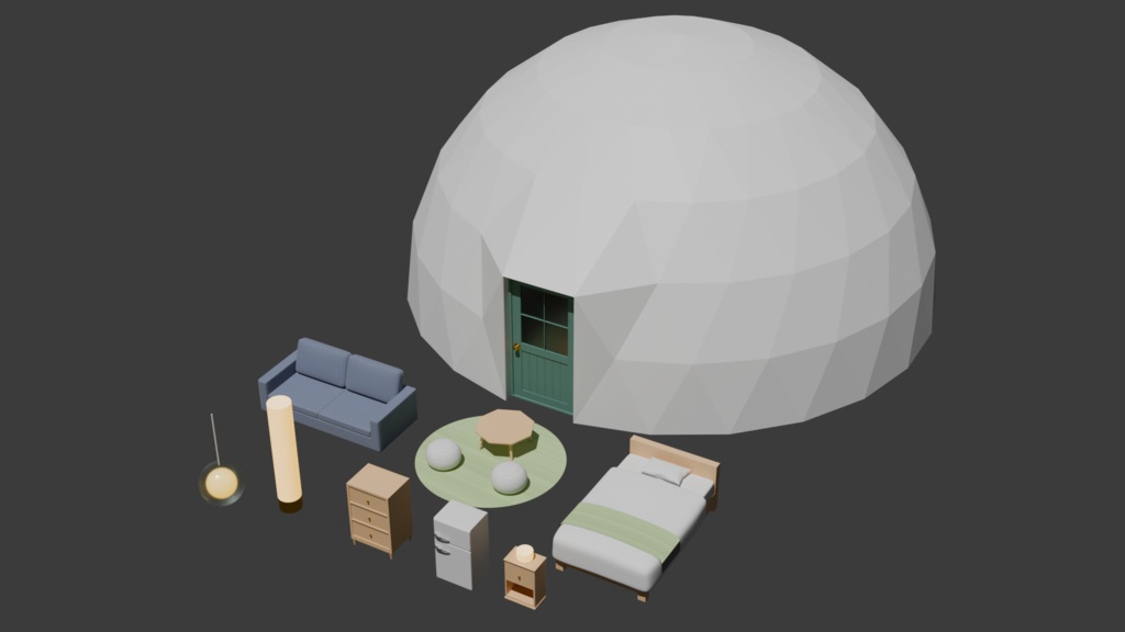 【3Dモデル】グランピングセット(シンプルVer.)