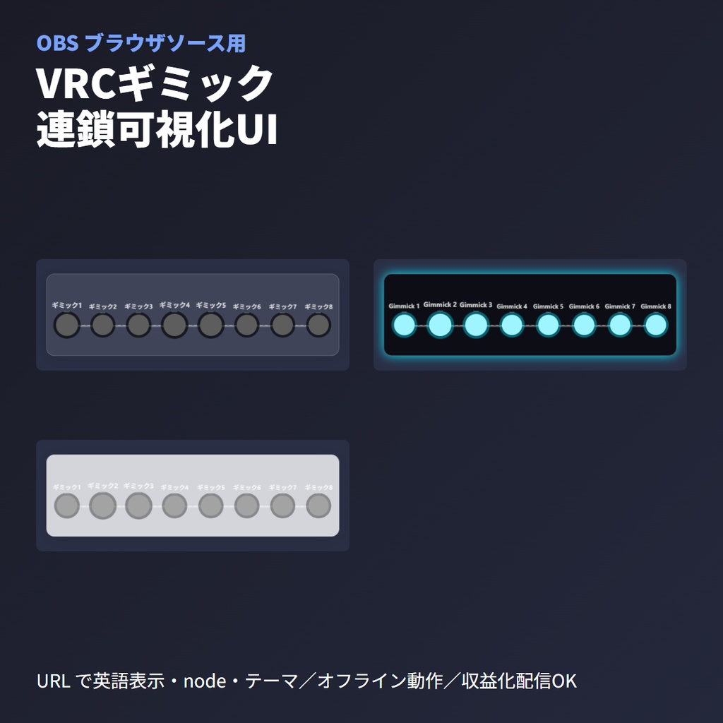 VRCギミック作動順序タイムライン｜OBSブラウザソース