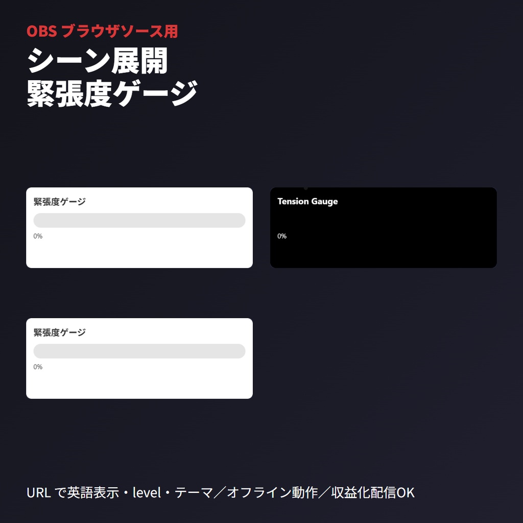 ココフォリア緊張度ゲージ｜OBSブラウザソース