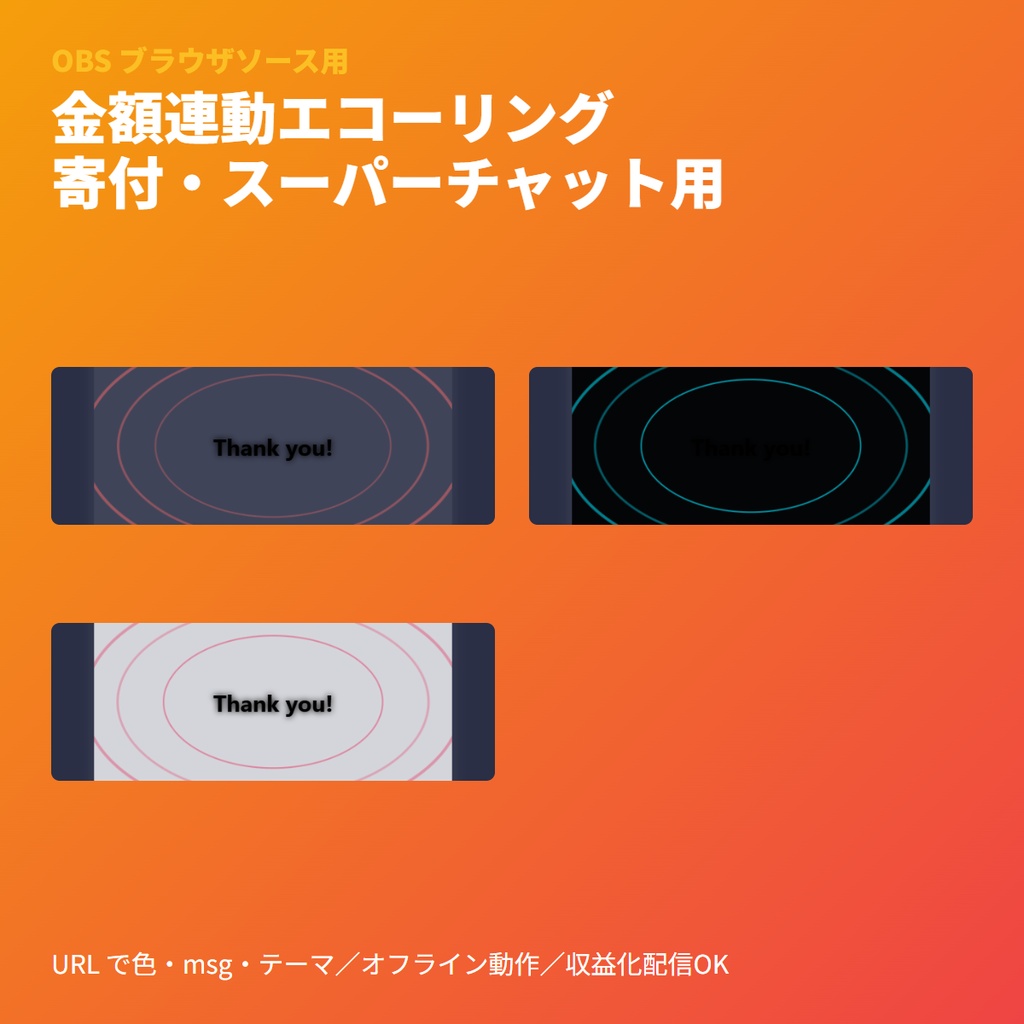 配信 アラート｜金額連動エコーリング＆強調テキスト