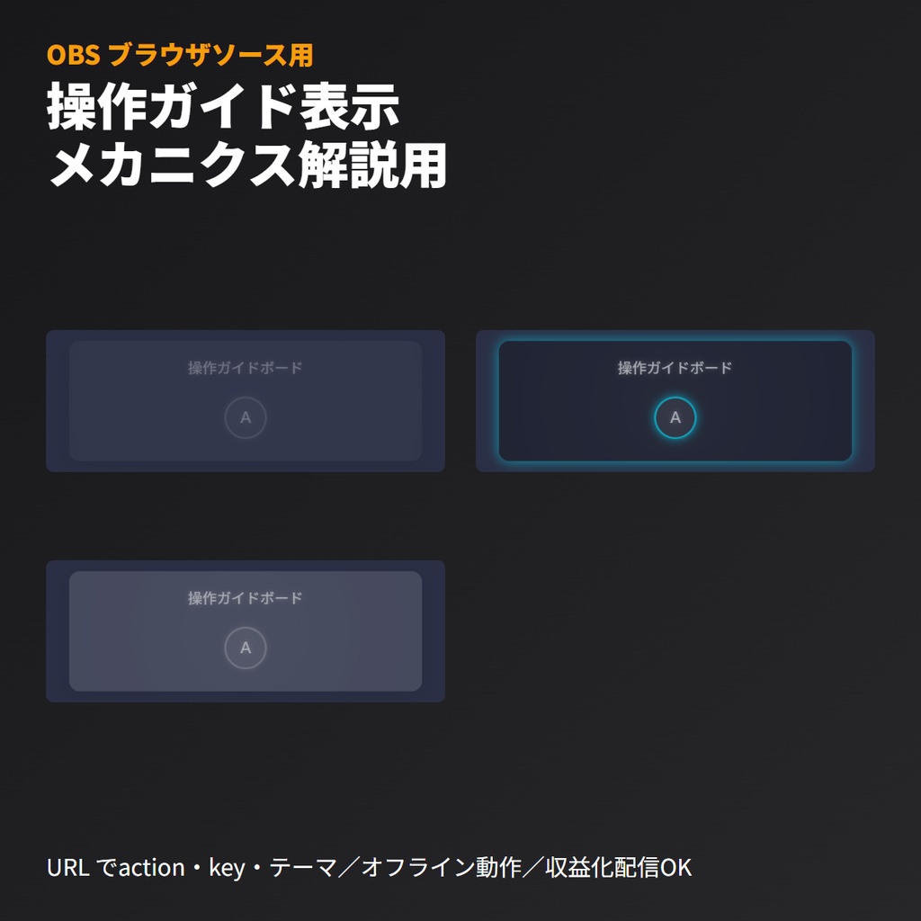 VRChatギミック操作ガイドボード|OBSブラウザソース