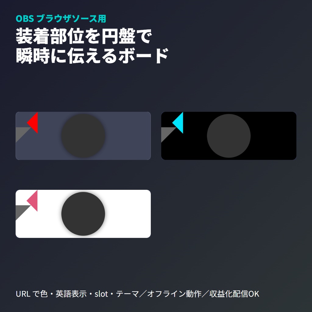 VRChat小物装着部位コンパス｜OBSブラウザソース・円盤演出