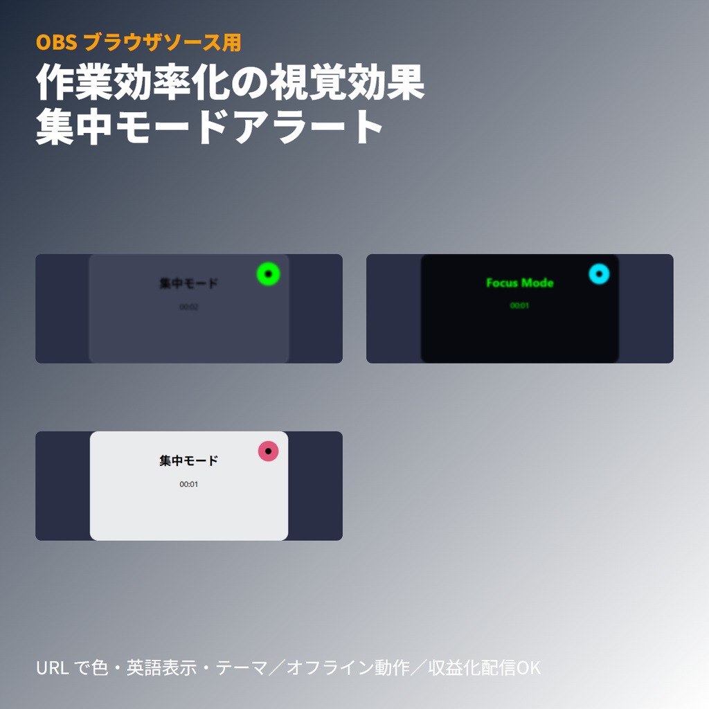 集中モードアラート｜作業配信向け