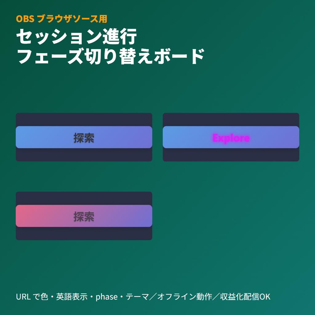 TRPGセッションフェーズバナー|OBSブラウザソース