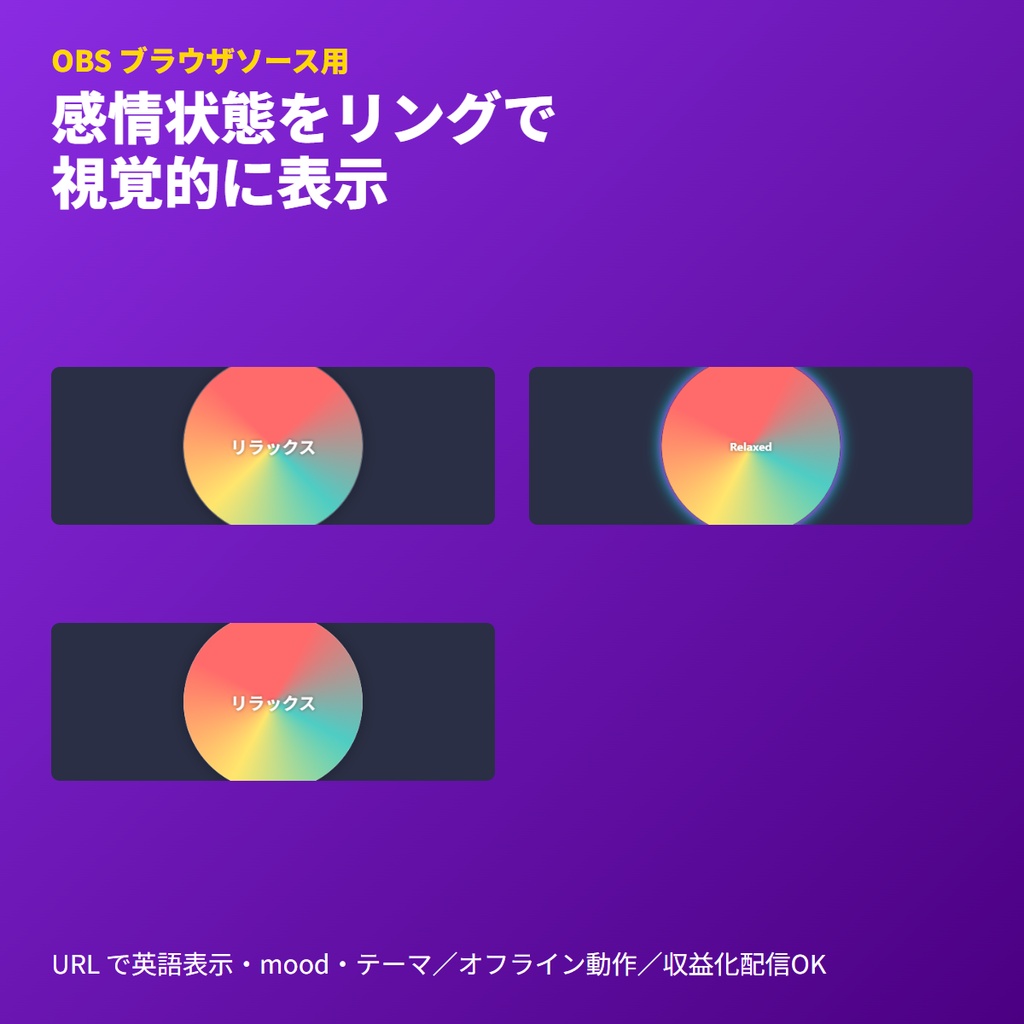 VTuber配信用｜感情コンディションリング｜OBSブラウザソース