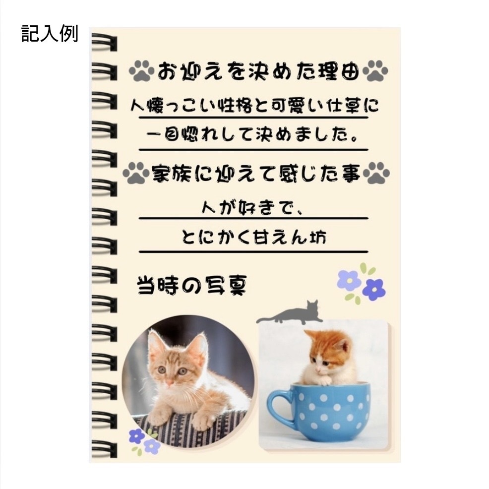 【猫の成長記録ノート】うちの子メモリーBOOK|プロフィール・通院記録・思い出アルバム付き PDF・全14ページ