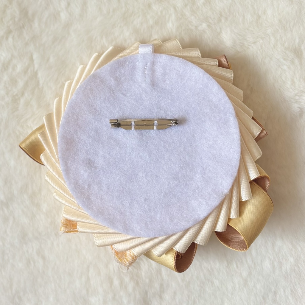 【缶バッジロゼット】White Honey Rosette/3color