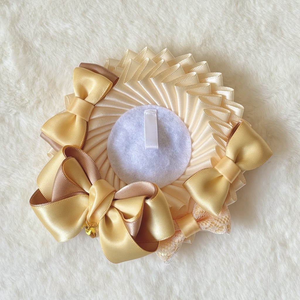 【缶バッジロゼット】White Honey Rosette/3color