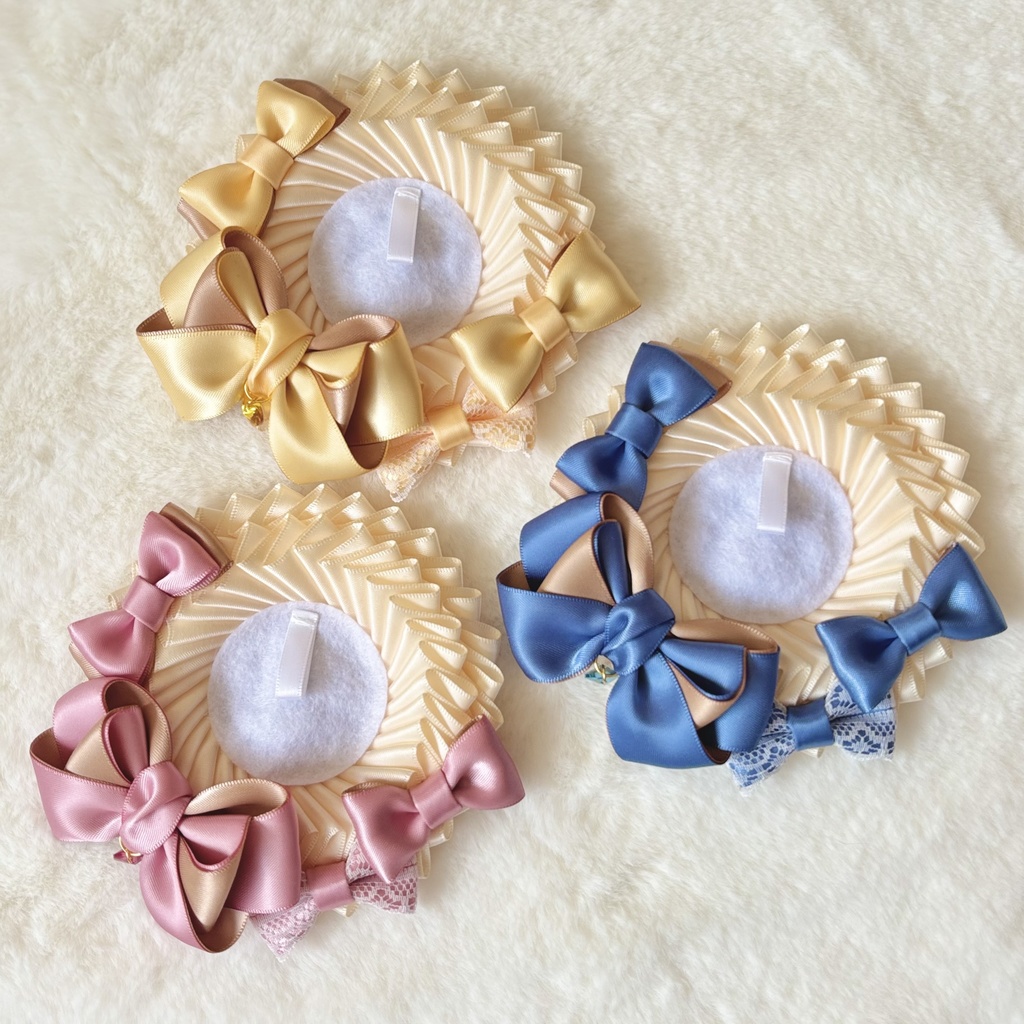 【缶バッジロゼット】White Honey Rosette/3color