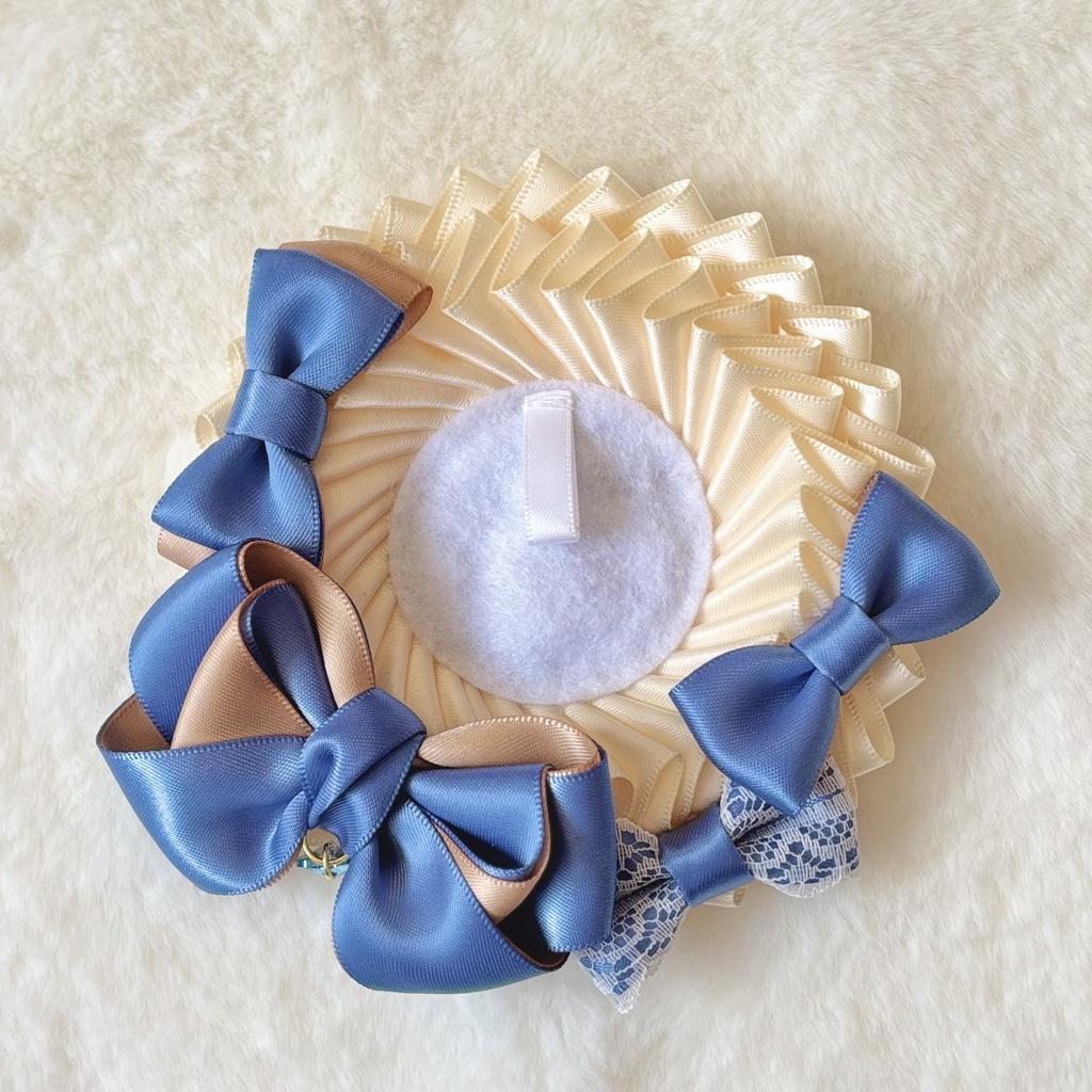 【缶バッジロゼット】White Honey Rosette/3color