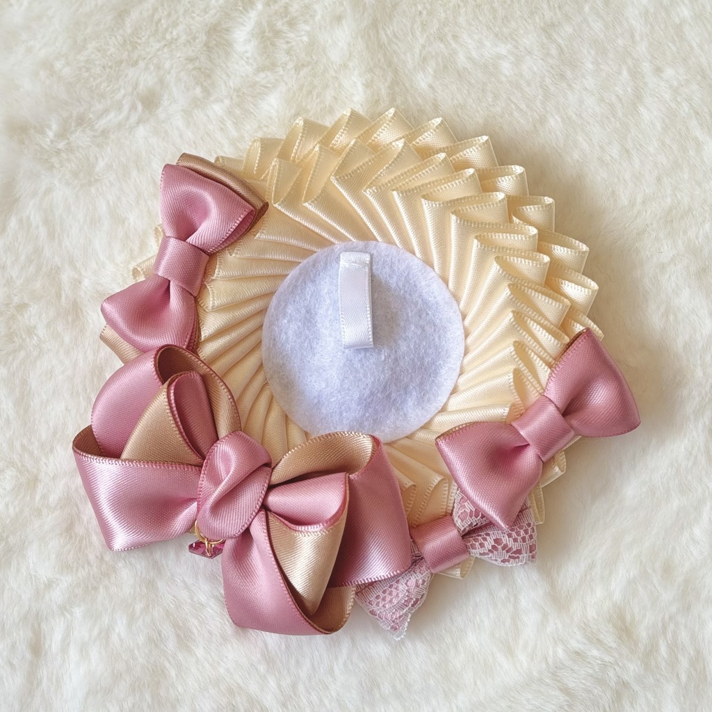 【缶バッジロゼット】White Honey Rosette/3color