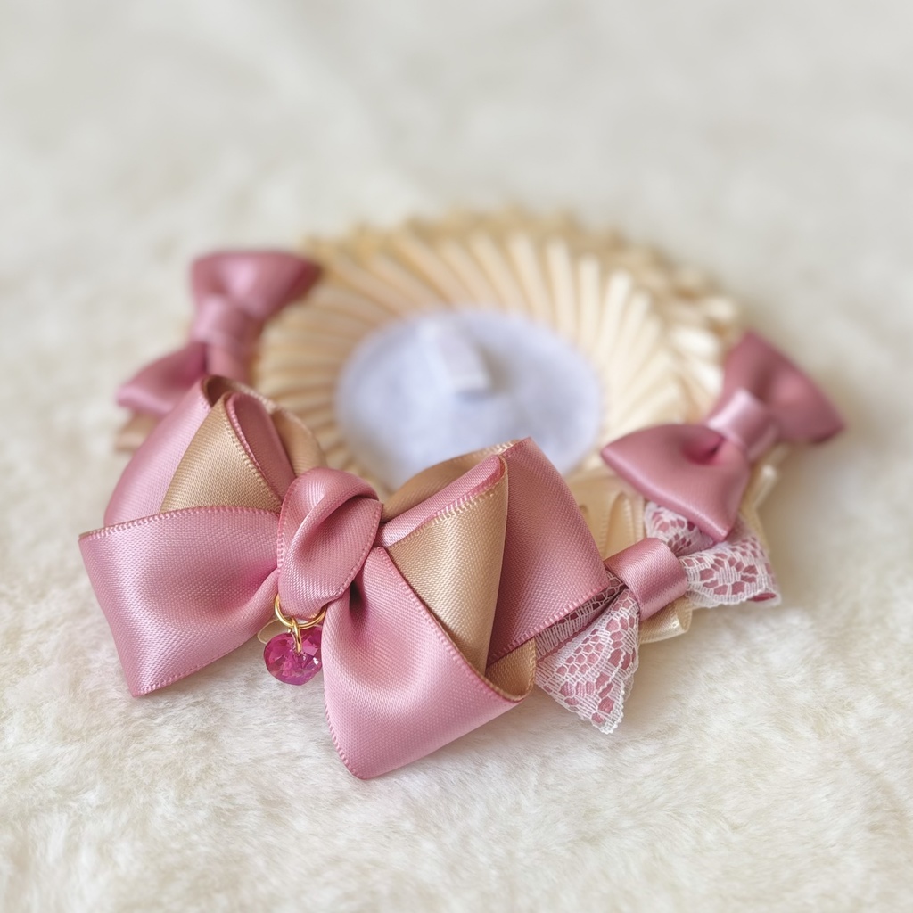 【缶バッジロゼット】White Honey Rosette/3color