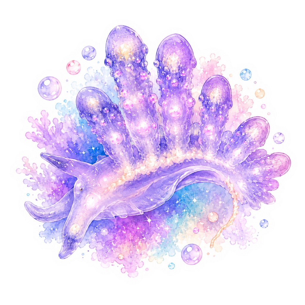 【デジタルステッカー】海の宝石・幻想ウミウシのグラデーションステッカー