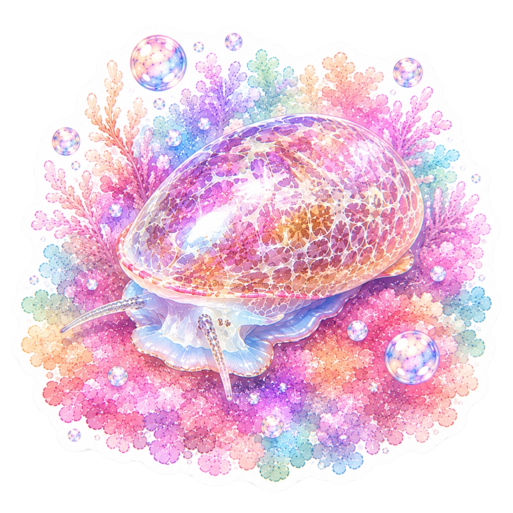 【デジタルステッカー】海の宝石・幻想ウミウシのグラデーションステッカー