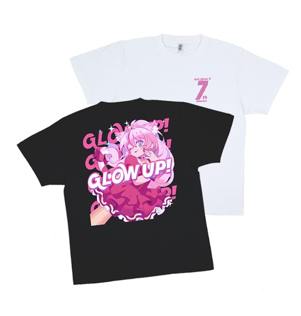 【数量限定】フルカラーイラスト Tシャツ(黒)〜 #奏みみ7周年記念ライブ ver.